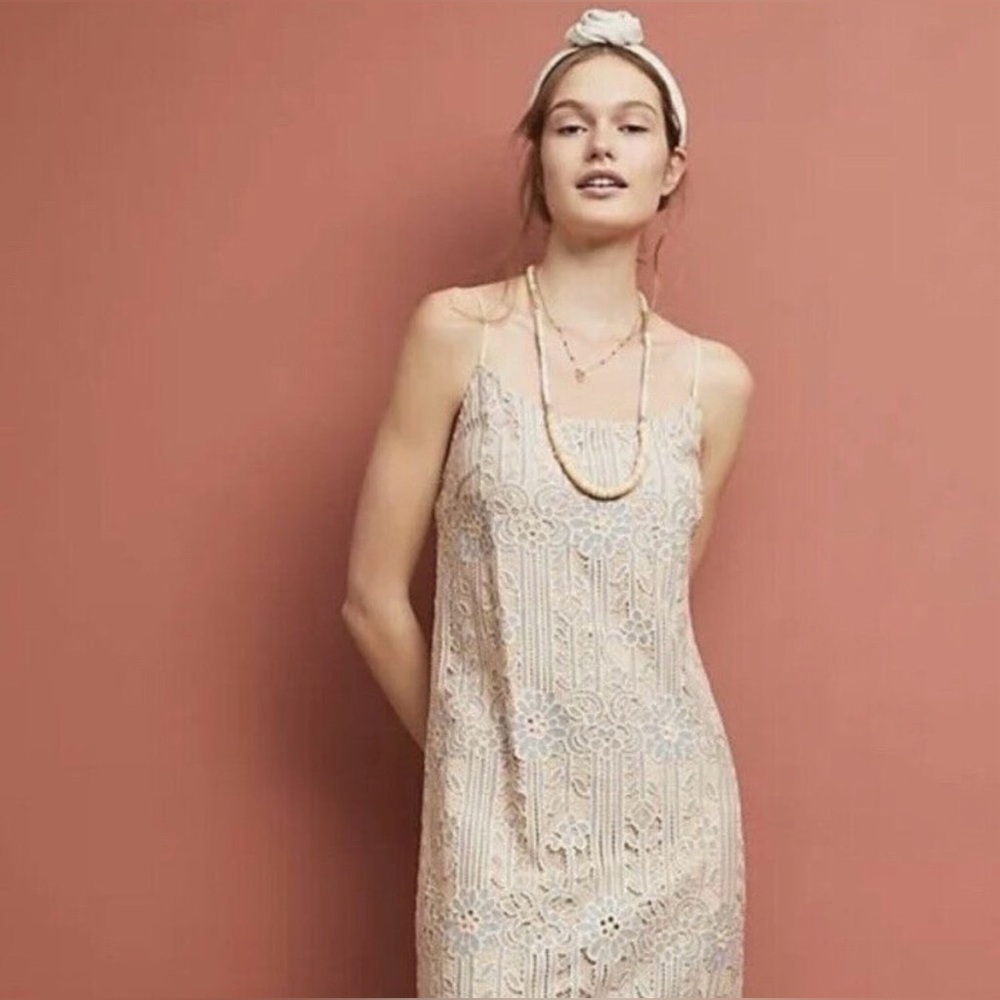 Anthropologie Eri + Ali Twilight Midi Lace Dress Sz Small